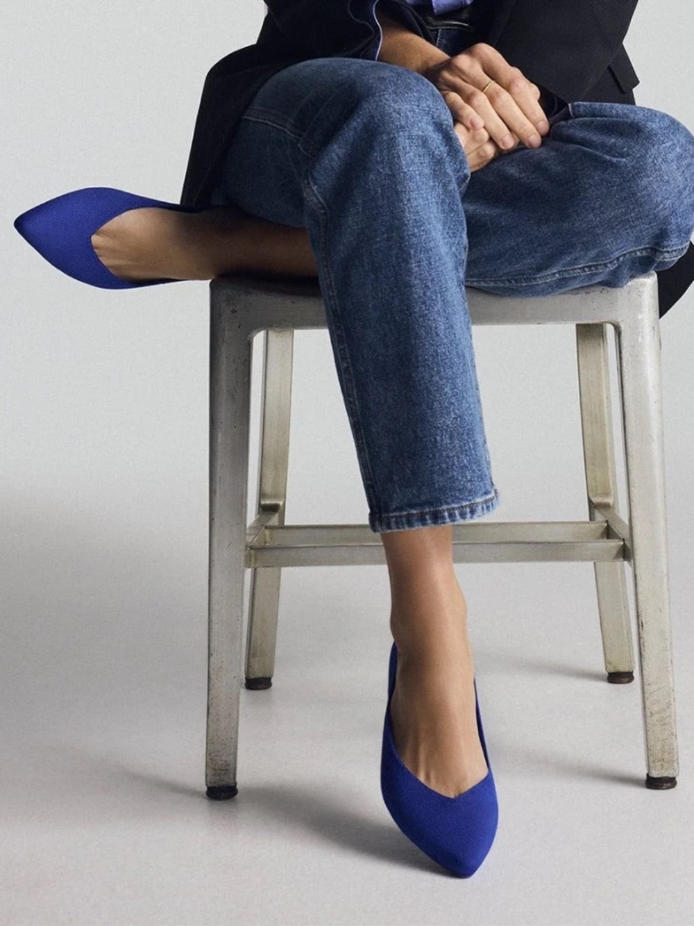 NIB Rothy's The Point 111 Blue Flats Women's Size 8 NEW in Box
